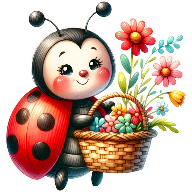 Ladybug 100% Cotton Fabric Panel Block AB2074