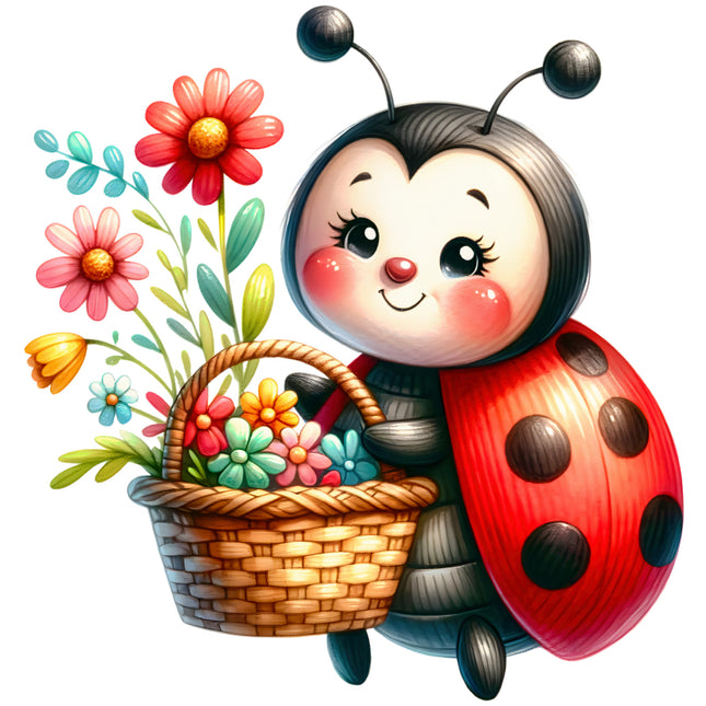 Cartoon ladybug quilt block