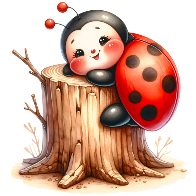 Ladybug 100% Cotton Fabric Panel Block AB2075