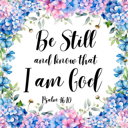 Psalm 46:10 Bible Verse Scripture 100% Cotton Fabric Panel Block AB3000