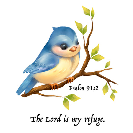 Psalm 91:2 Bible Verse Scripture 100% Cotton Fabric Panel Block AB3012