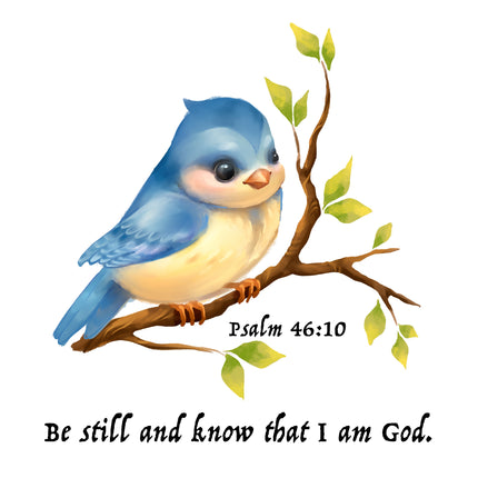 Psalm 46:10 Bible Verse Scripture 100% Cotton Fabric Panel Block AB3019