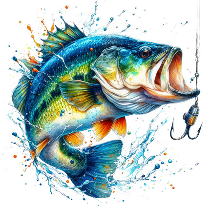 leaping fish quilt panel