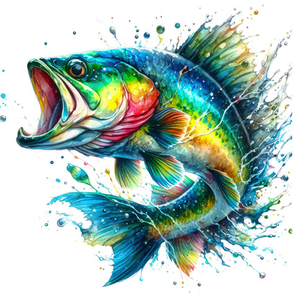 leaping fish quilt panel