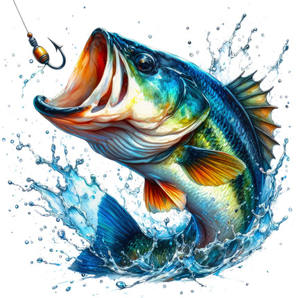 bass fishing fabric panel