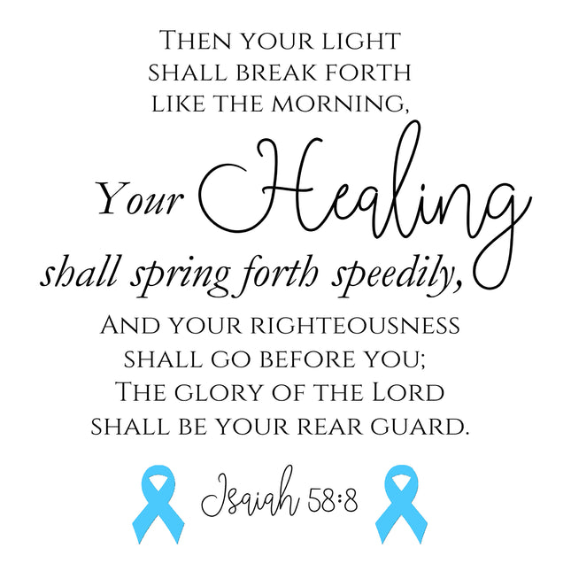 Isaiah 58:8 Blue Ribbon Bible Verse 100% Cotton Fabric Panel Block AB854