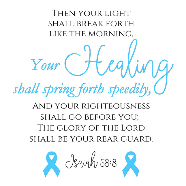 Isaiah 58:8 Blue Ribbon Bible Verse 100% Cotton Fabric Panel Block AB855