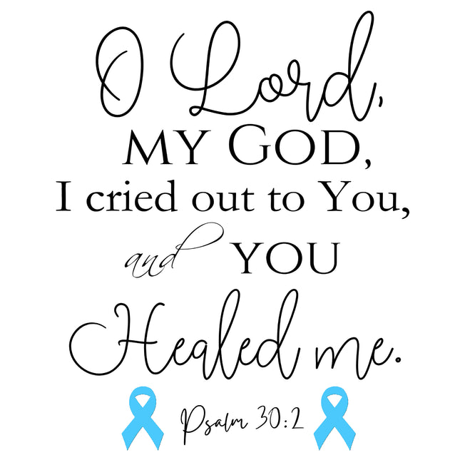 Psalm 30:2 Blue Ribbon Bible Verse 100% Cotton Fabric Panel Block AB858