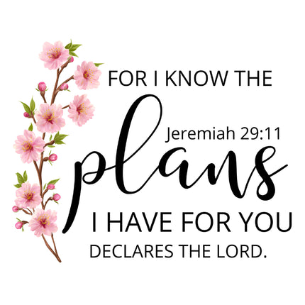 Jeremiah 29:11 Bible Verse 100% Cotton Fabric Panel Block AB911