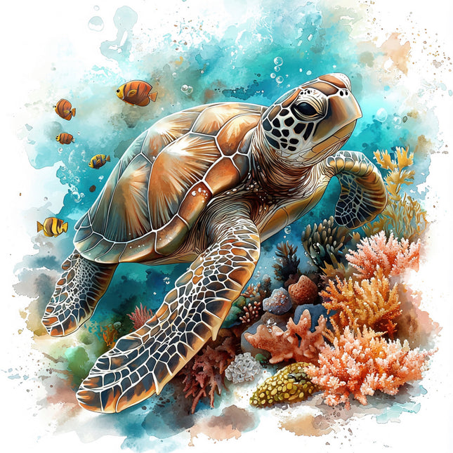 sea turtle quilt panel