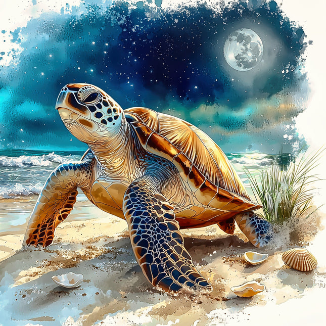 Sea turtle quilt panel