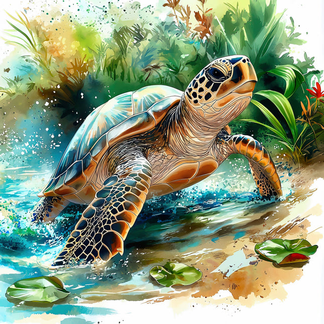 sea turtle fabric panel