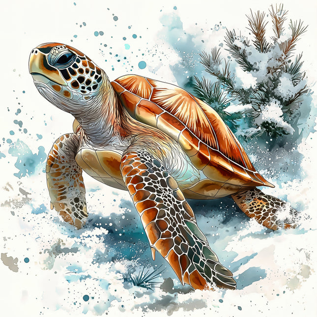 sea turtle fabric panel