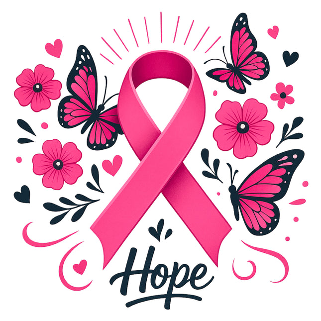 Pink Ribbon Boxing Gloves Hope 100% Cotton Fabric Panel Block AB953