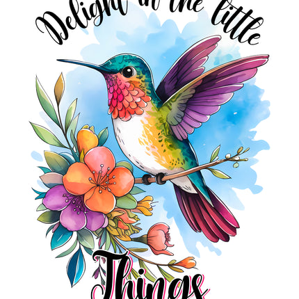 Hummingbird Delight in the Little Things 100% Cotton Fabric Panel Block AB964