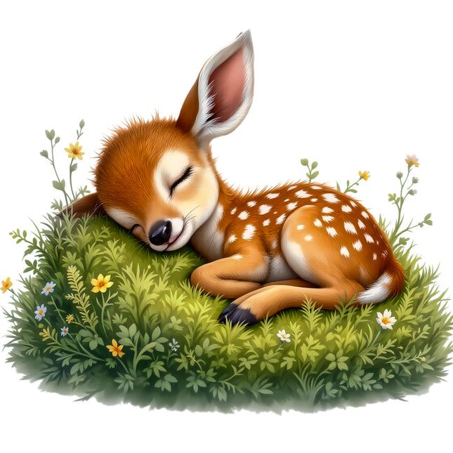 Deer Fawn 100% Cotton Fabric Panel Block AB996