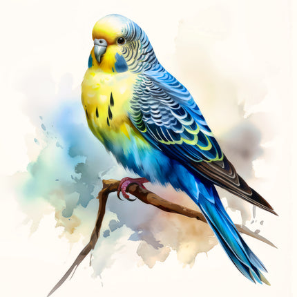 Parakeet Bird 100% Cotton Fabric Panel Block AC107