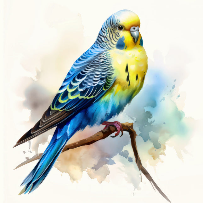 Colorful parakeet quilt block