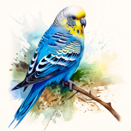 Parakeet Bird 100% Cotton Fabric Panel Block AC108