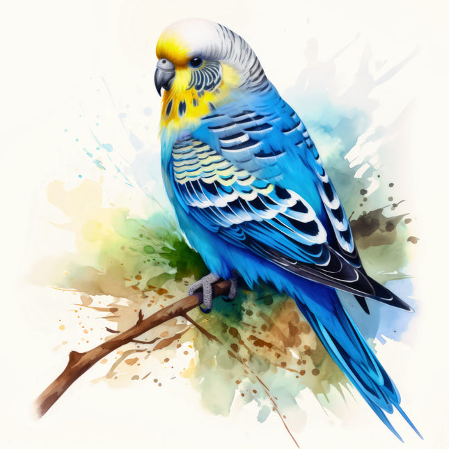 Colorful parakeet fabric panel