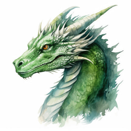 green dragon head quilt panel