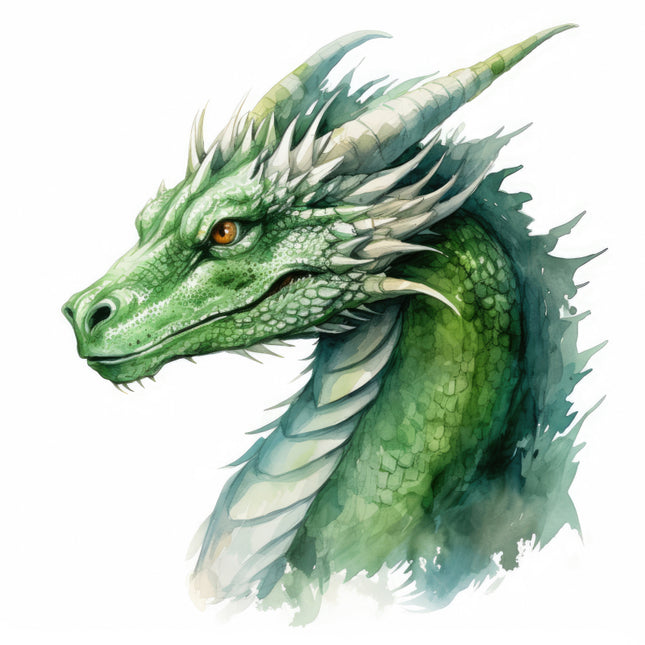 green dragon head quilt panel