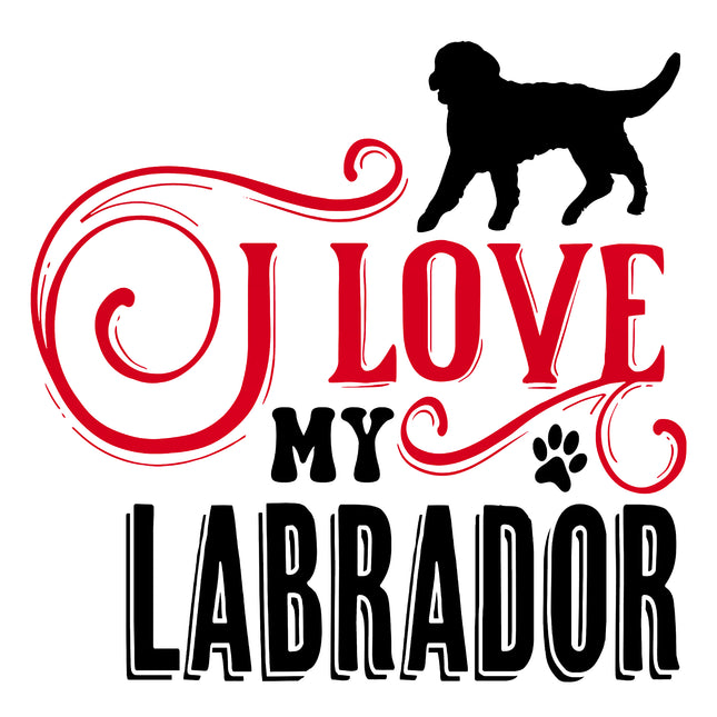I Love My Labrador 100% Cotton Fabric Panel Block AC124