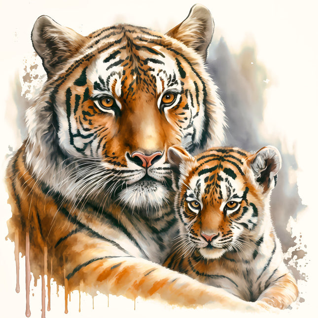 tiger and its cub quilt block