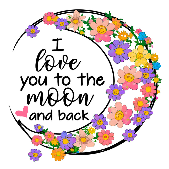 Love You to the Moon 100% Cotton Fabric Panel Block AC140