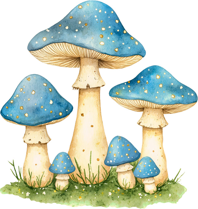 Fairy Mushrooms 100% Cotton Fabric Panel Block AC1470