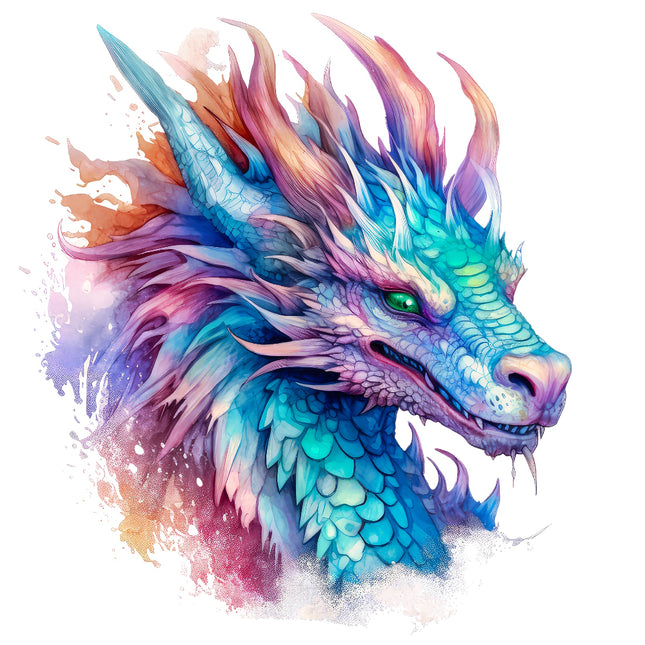 Colorful dragon quilt block