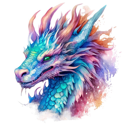 Colorful dragon quilt block