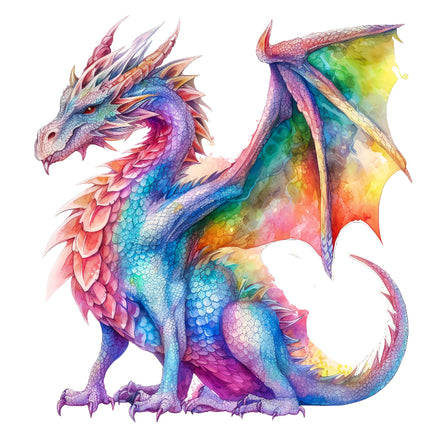 Colorful dragon fabric panel