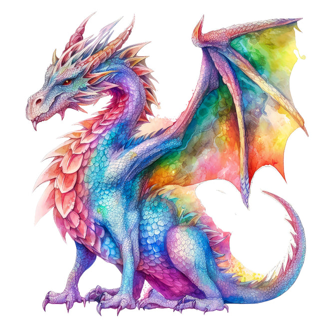 Colorful dragon fabric panel