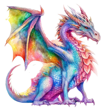 Colorful dragon quilt block