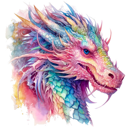Colorful dragon quilt block
