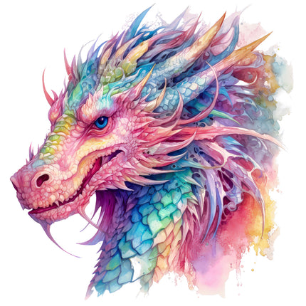 Colorful dragon quilt block