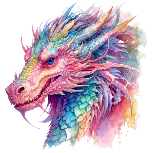 Colorful dragon quilt block