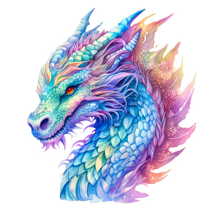 Colorful dragon fabric panel