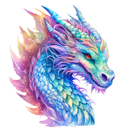 Colorful dragon quilt block