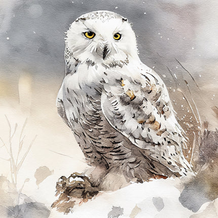 snowy owl quilt panel