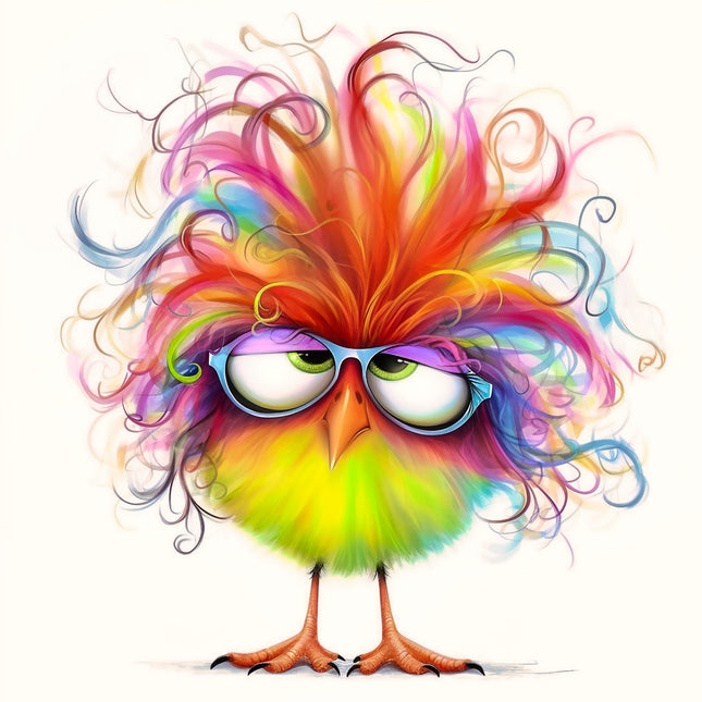 Quirky Humor Hen Bird 100% Cotton Fabric Panel Block AC2210