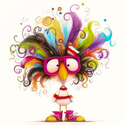 Quirky Humor Hen Bird 100% Cotton Fabric Panel Block AC2570