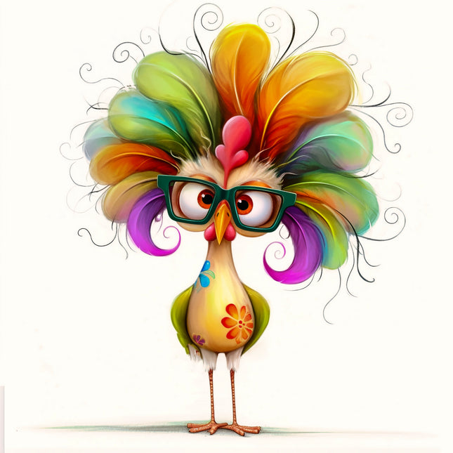 Quirky Humor Hen Bird 100% Cotton Fabric Panel Block AC2600