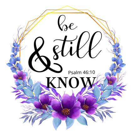 Psalm 46:10 Bible Verse Scripture 100% Cotton Fabric Panel Block AC300