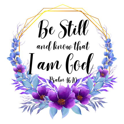 Psalm 46:10 Bible Verse Scripture 100% Cotton Fabric Panel Block AC301