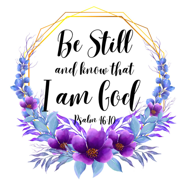 Psalm 46:10 Bible Verse Scripture 100% Cotton Fabric Panel Block AC301