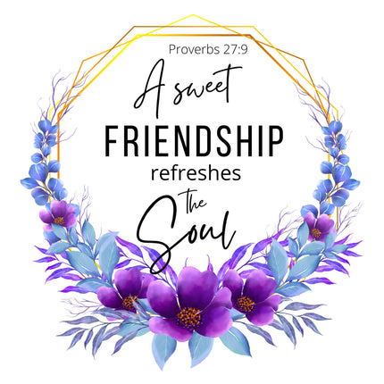 Proverbs 27:9 Bible Verse Scripture 100% Cotton Fabric Panel Block AC303