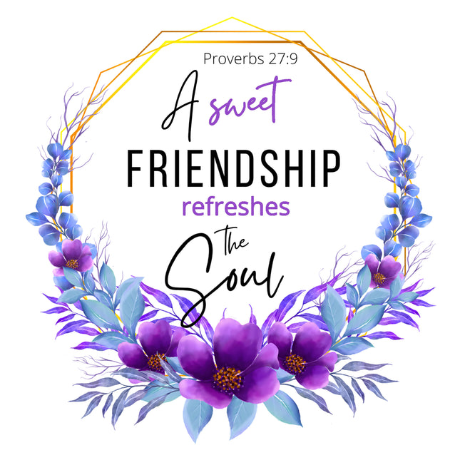 Proverbs 27:9 Bible Verse Scripture 100% Cotton Fabric Panel Block AC304