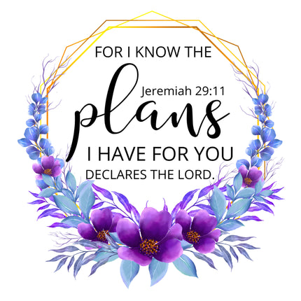 Jeremiah 29:11 Bible Verse Scripture 100% Cotton Fabric Panel Block AC312